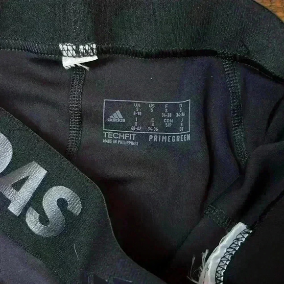Adidas TechFit High-Rise 3/4 3-Bar Training Tights Leggings Black Size S - Picture 8 of 9